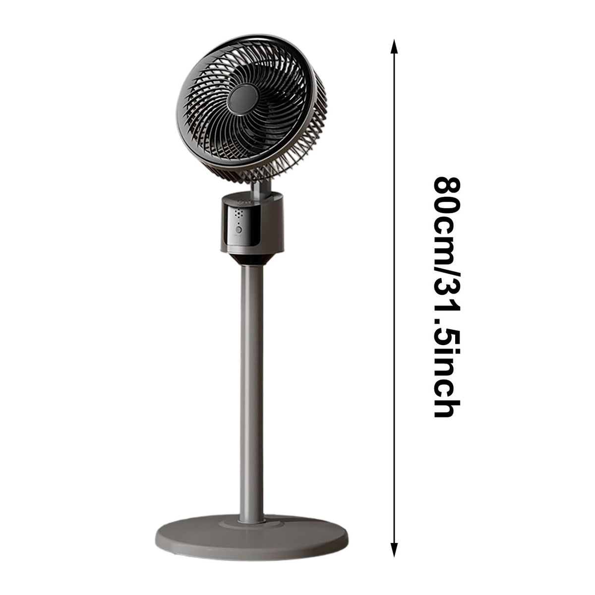 Standing Fan with Remote, 90° Oscillating, 3 Speeds, Adjustable Height, Gray I781137