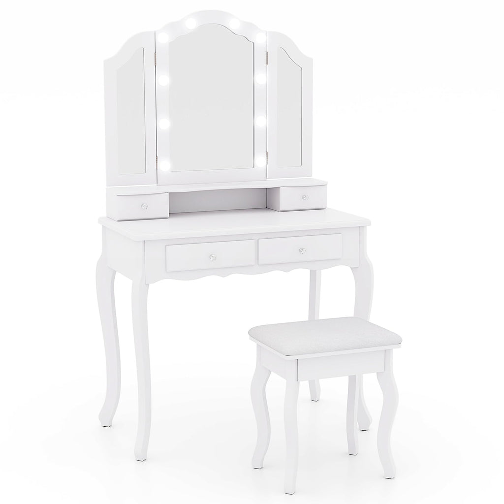 Vanity Desk with Lighted Mirror V97763