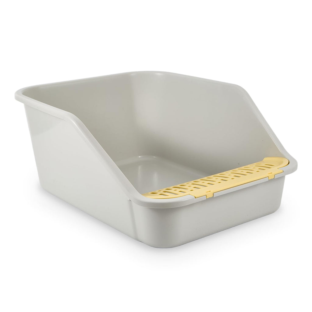 High Sides Open Top Cat Litter Box with Low Entry D214