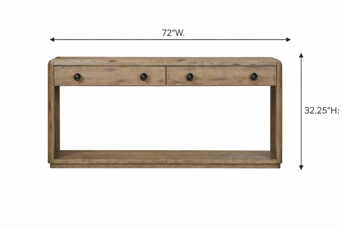 Oak Console Table with Drawers and Storage T6198