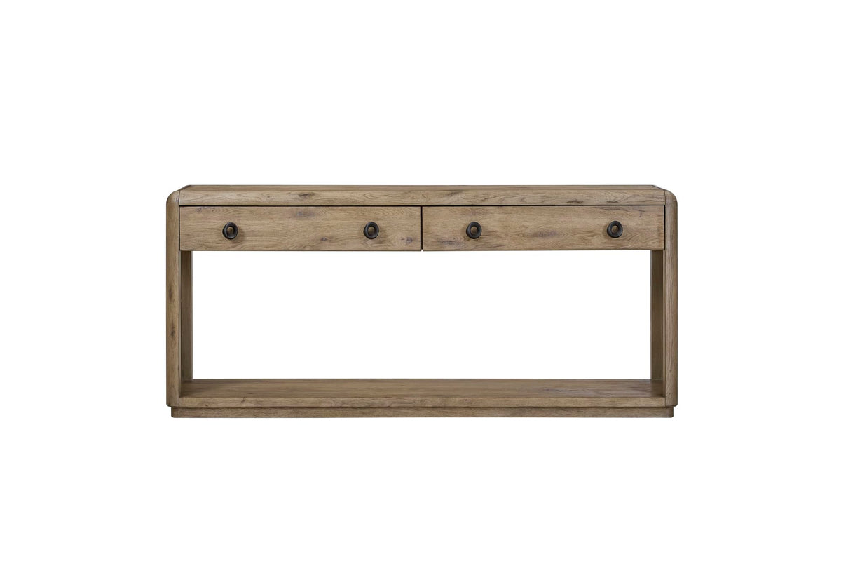 Oak Console Table with Drawers and Storage T6198