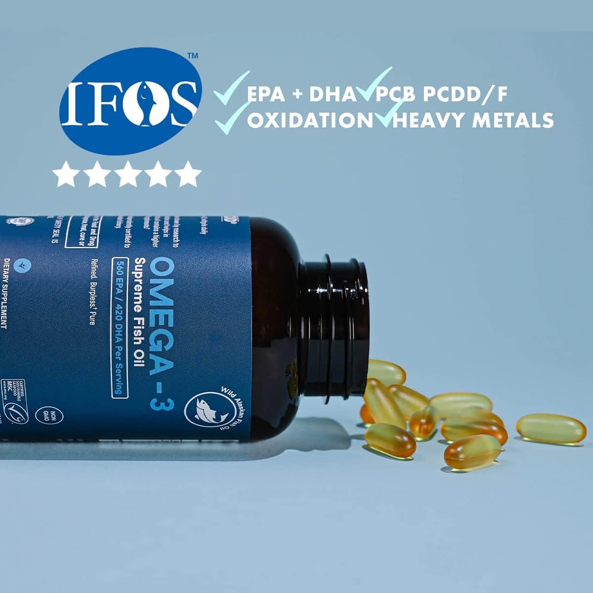 1400 mg Wild Alaskan Fish Oil 180 Softgels K648556