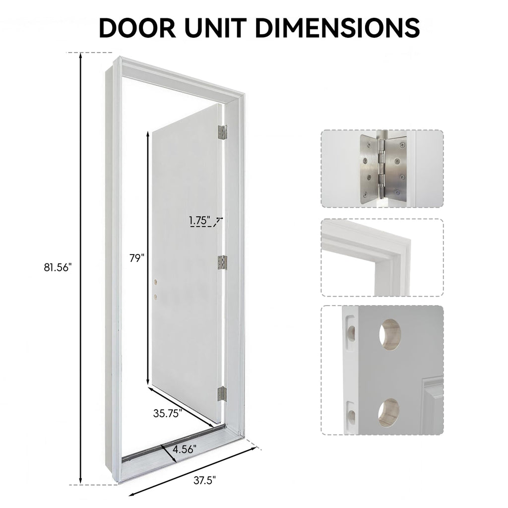 36"x80" Fiberglass Entry Door Frame, 4-9/16 Jamb, Left-Hand Inswing Q567645