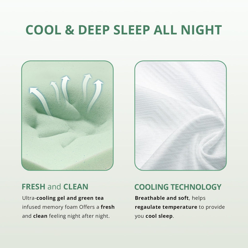 Twin 6 Inch Green Tea Gel Memory Foam Mattress A835954