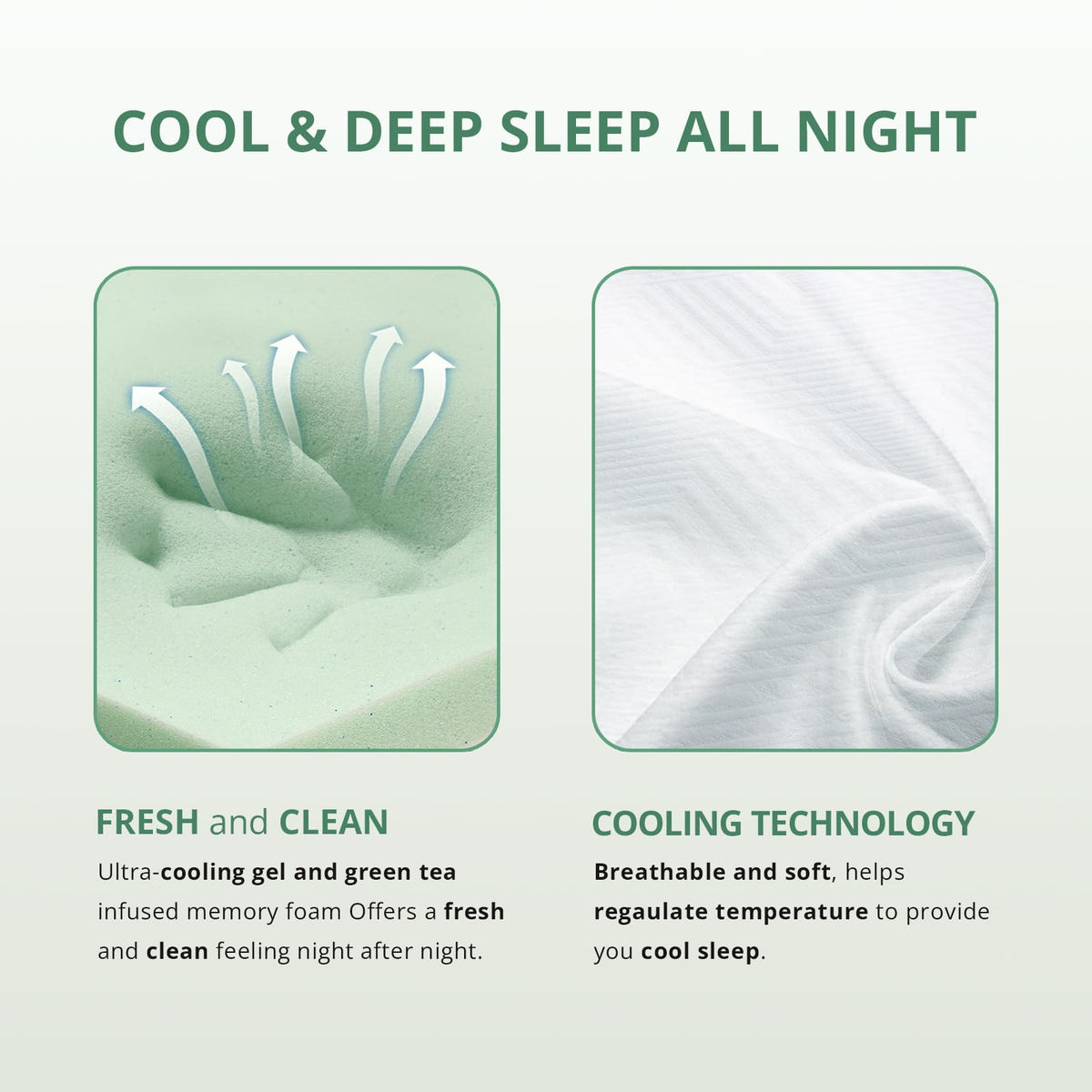 Twin 6 Inch Green Tea Gel Memory Foam Mattress A835954