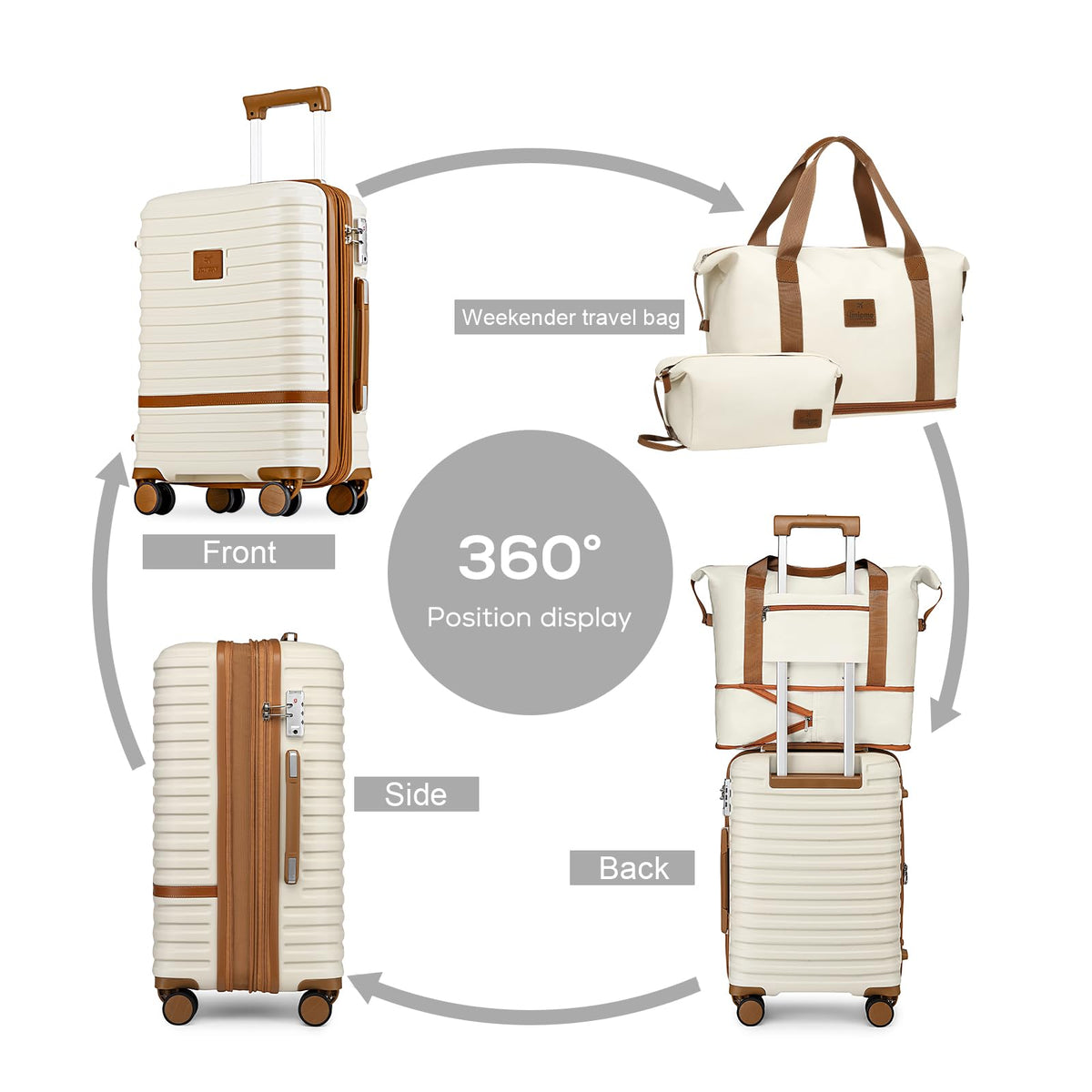 20 Inch Expandable Spinner Wheel Hard Shell Luggage Set with TSA Lock W6235