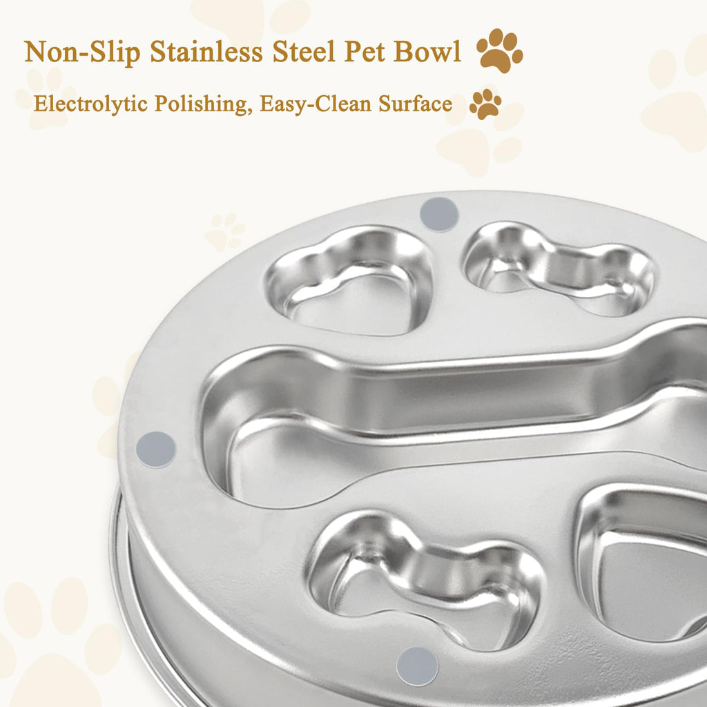 Stainless Steel Slow Feeder Dog Bowls W120799