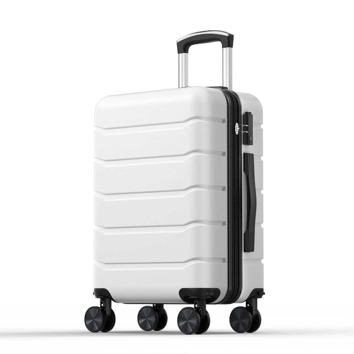 20 Inch White Hard Shell Carry on Luggage D690
