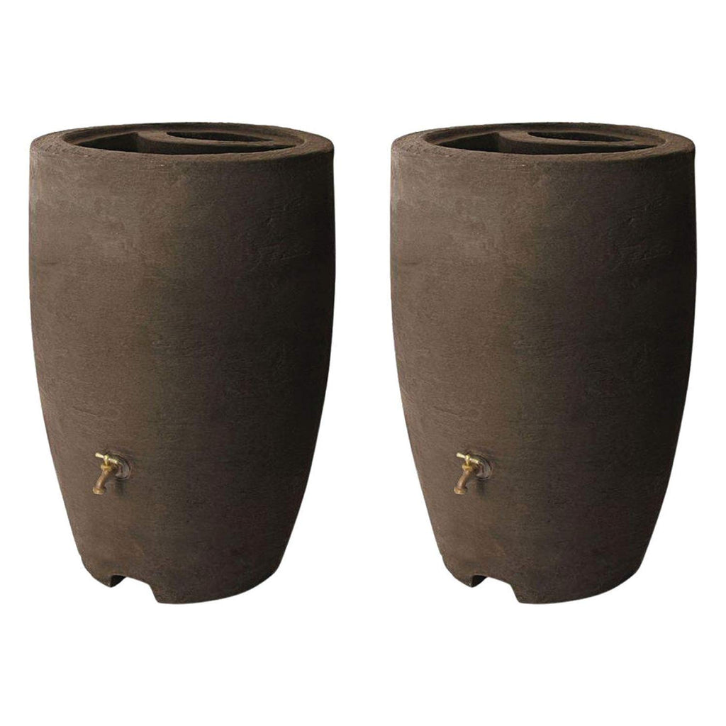 50 Gallon Plastic Rain Barrel 2 Pack E149