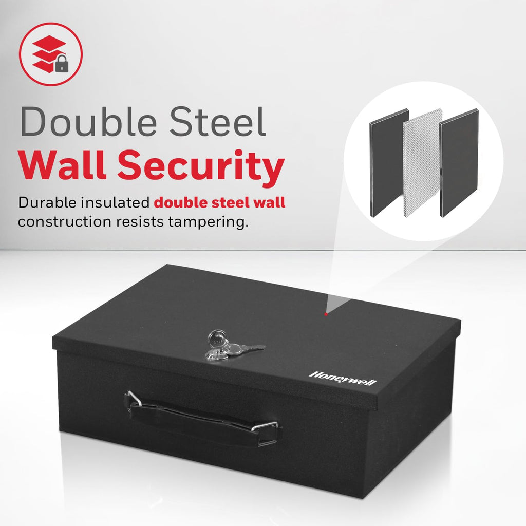 Black Steel Safe Box with Keys Y12085