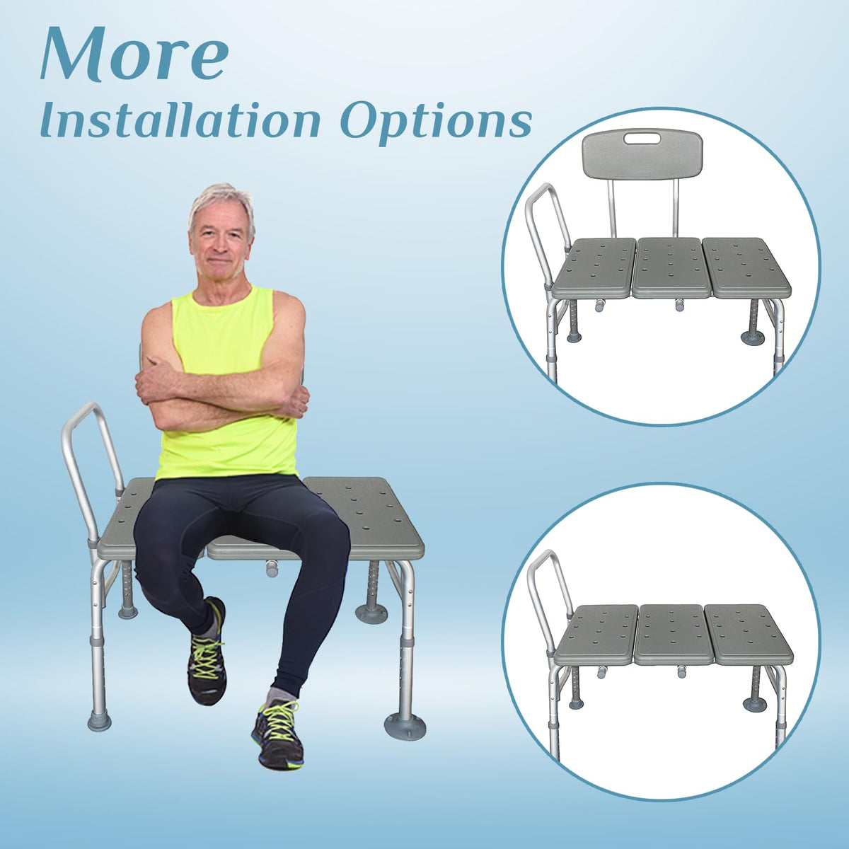 Tub Transfer Bench with Backrest and Armrest W50810