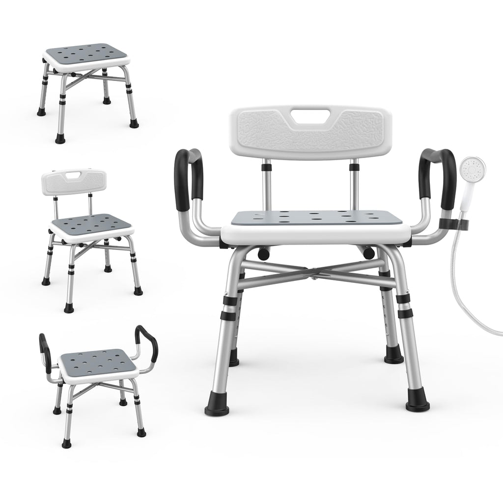 Heavy Duty Shower Chair with Arms and Back Z383