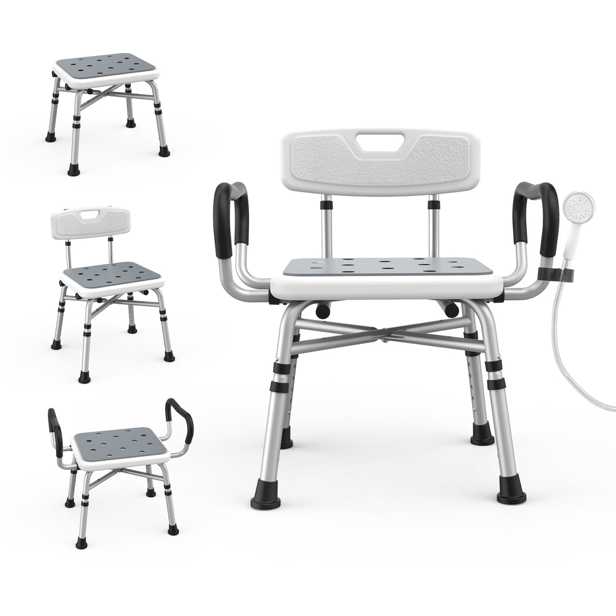 Heavy Duty Shower Chair with Arms and Back Z383