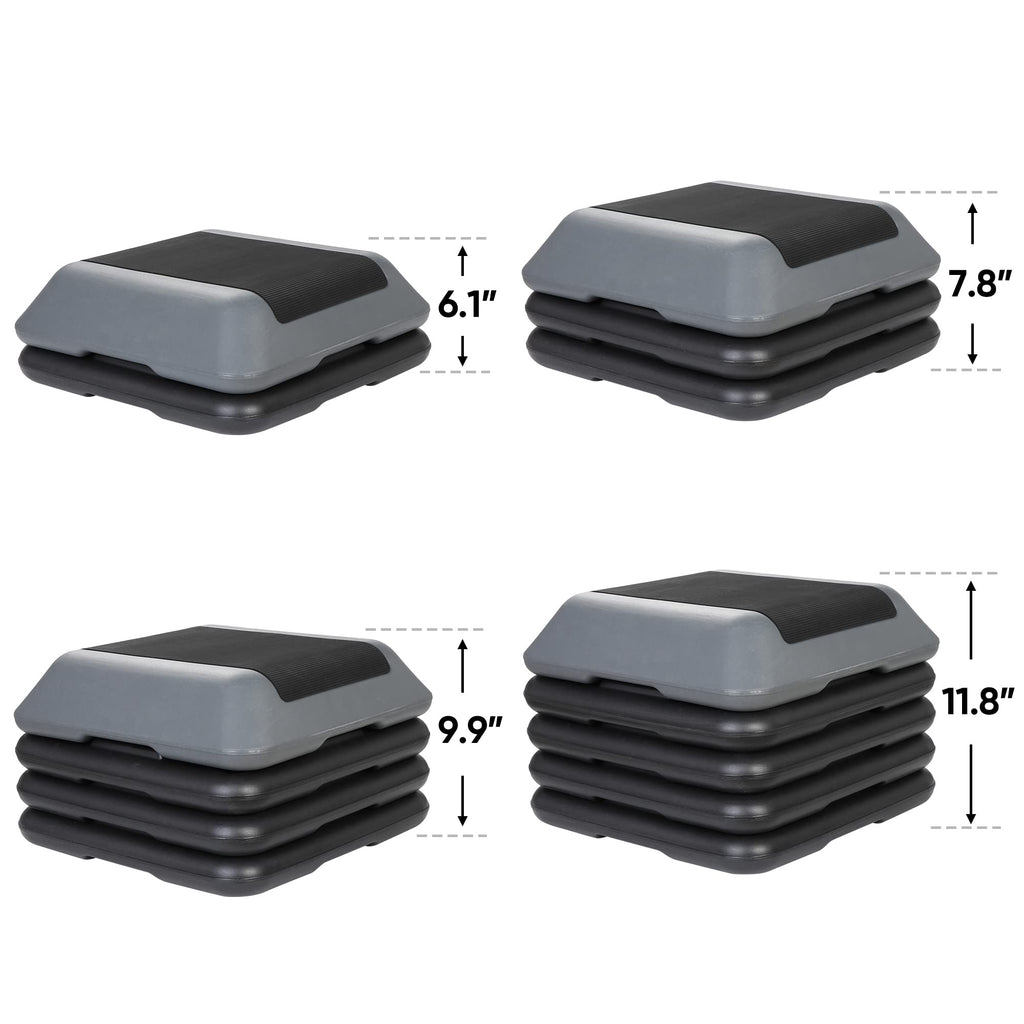 Height Adjustable Step Aerobic Platform with 4 Risers C5350