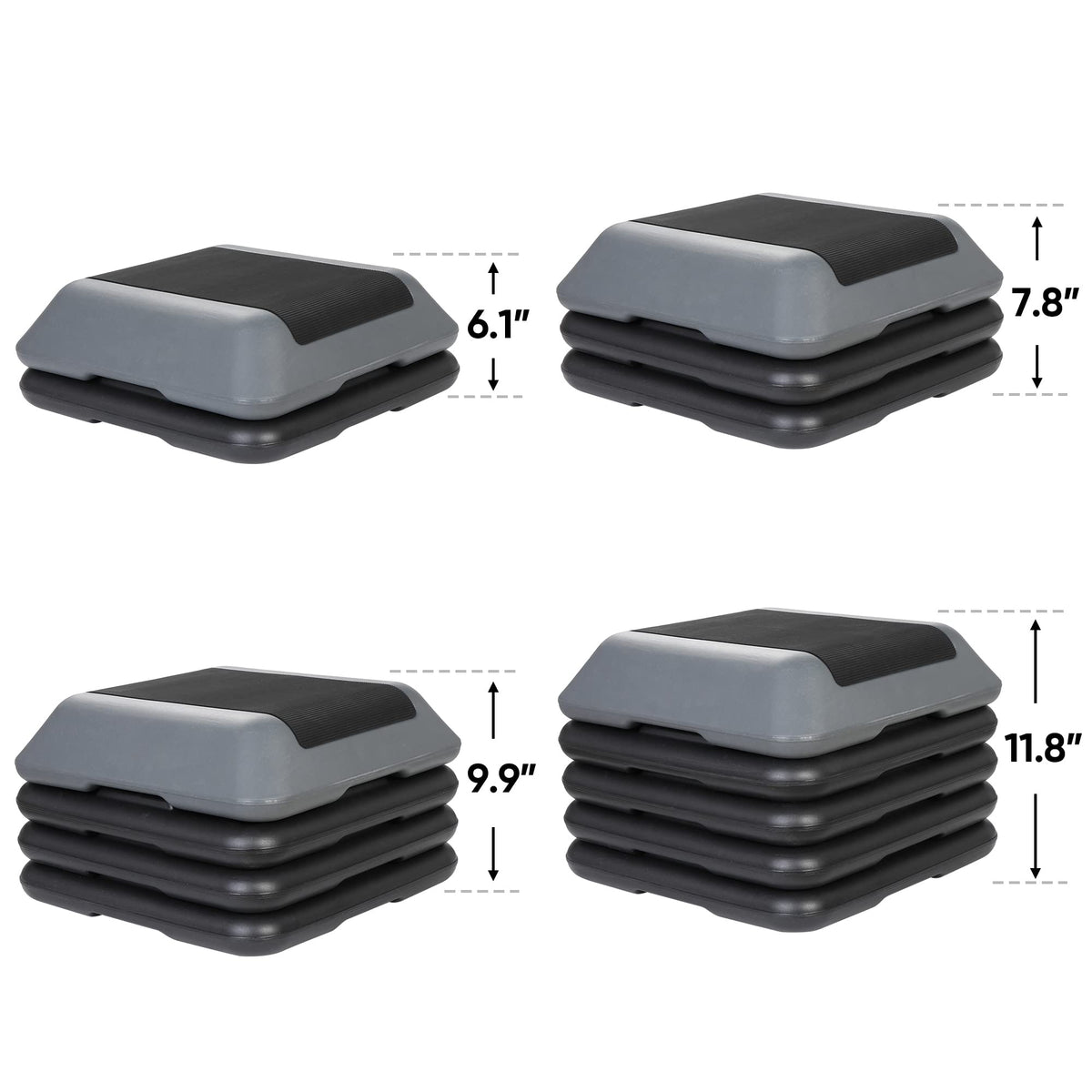Height Adjustable Step Aerobic Platform with 4 Risers C5350