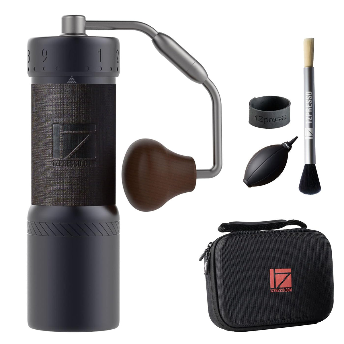Manual Coffee Grinder Iron Gray Conical Burr Foldable Handle R9638