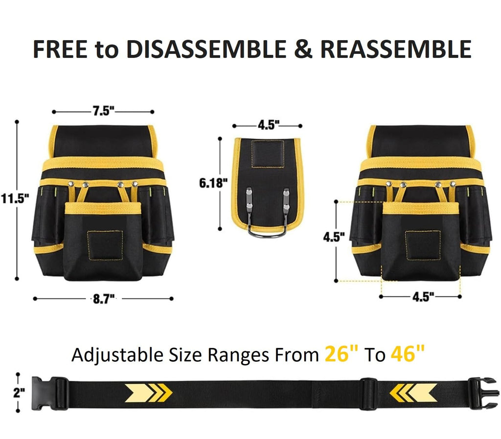 27 Pocket Tool Belt with 3 Magnetic Zones G192