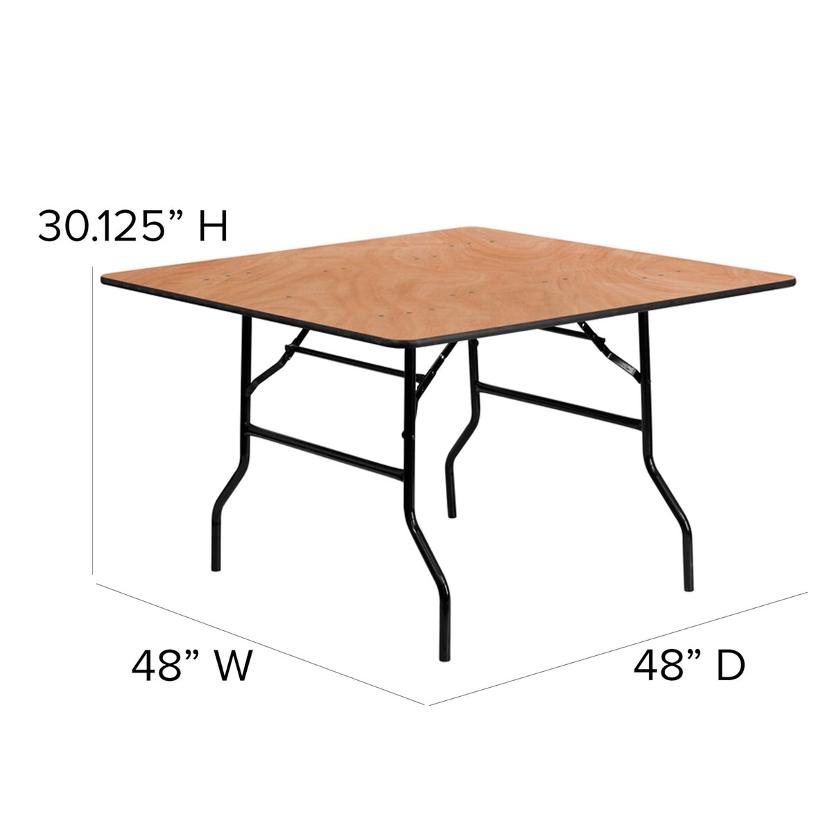 4 ft Wood Folding Square Banquet Table O701