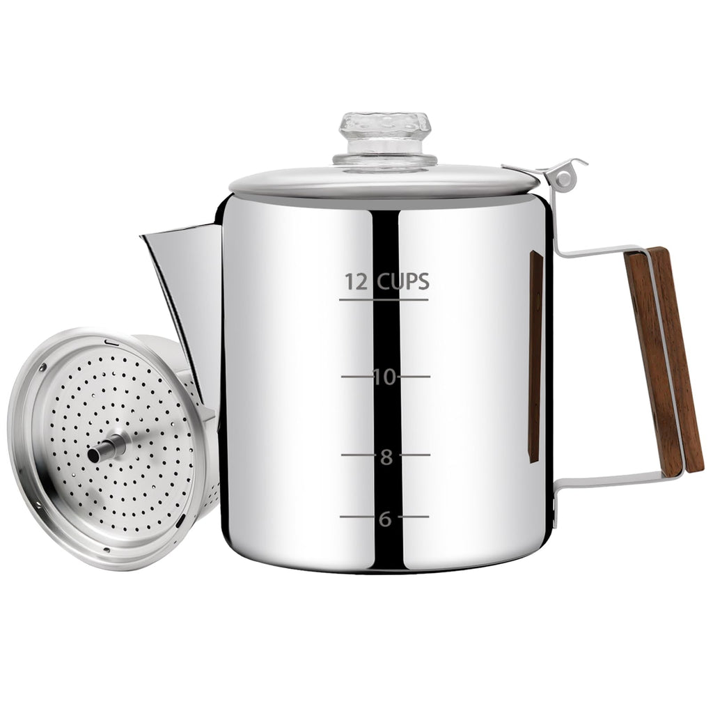 12 Cup Stainless Steel Percolator Coffee Pot Y535042