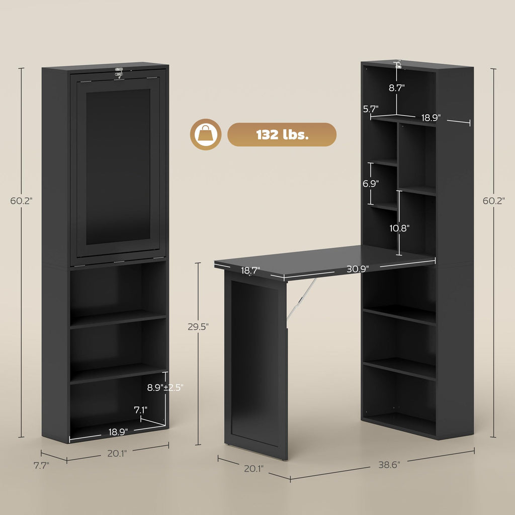 Black Foldable Convertible Computer Desk I65095