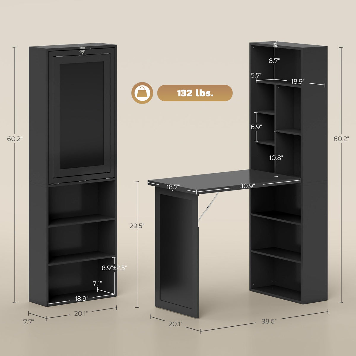 Black Foldable Convertible Computer Desk I65095