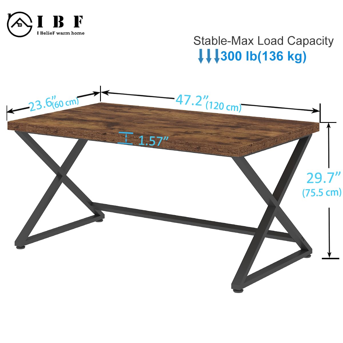 47" Rustic Brown Computer Desk I1144