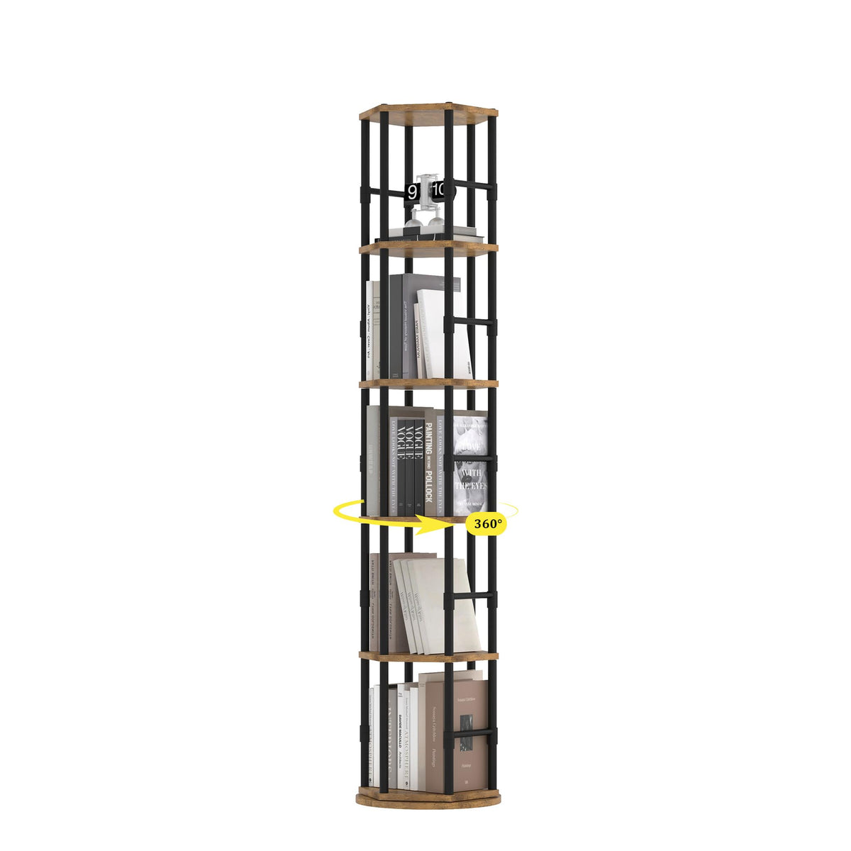 5-Tier Rotating Bookshelf Tower I282333