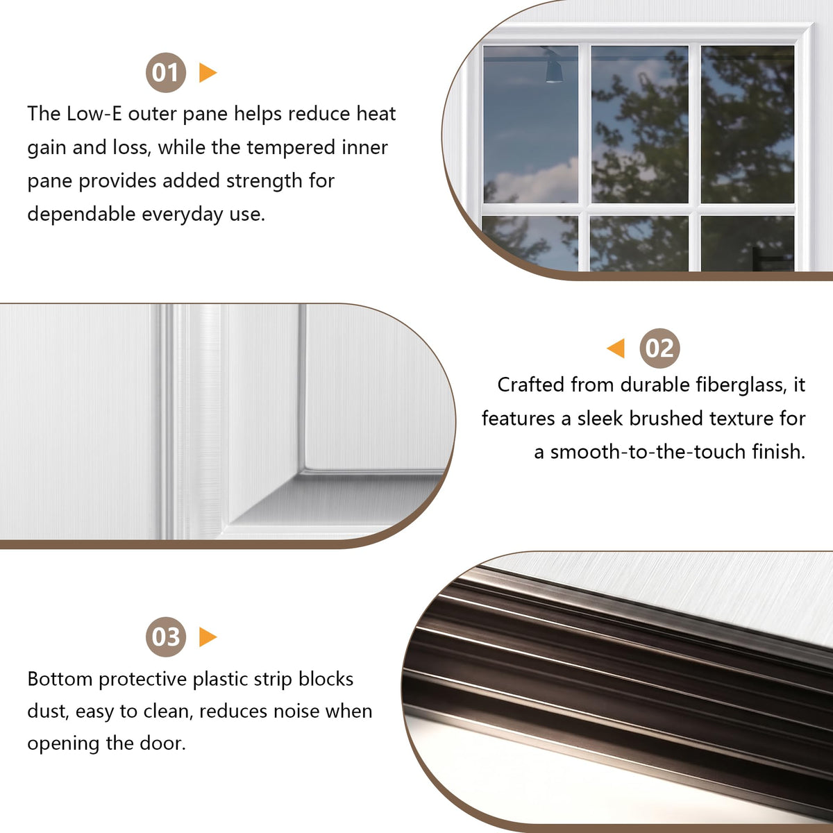 White 9-Lite Fiberglass Entry Door C7475