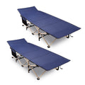 2-Pack Extra Wide Heavy Duty Folding Camping Cots Blue B91465