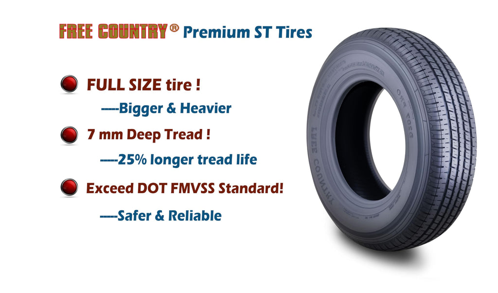 Trailer Tire Wheel ST205/75R15 8PR D 107N 5X4.5 Black Mod Pk2 G21477