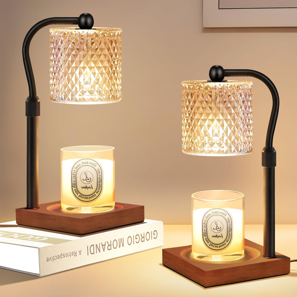 2 Pack Candle Warmer Lamp with Timer Dimmer Adjustable Height Y32561