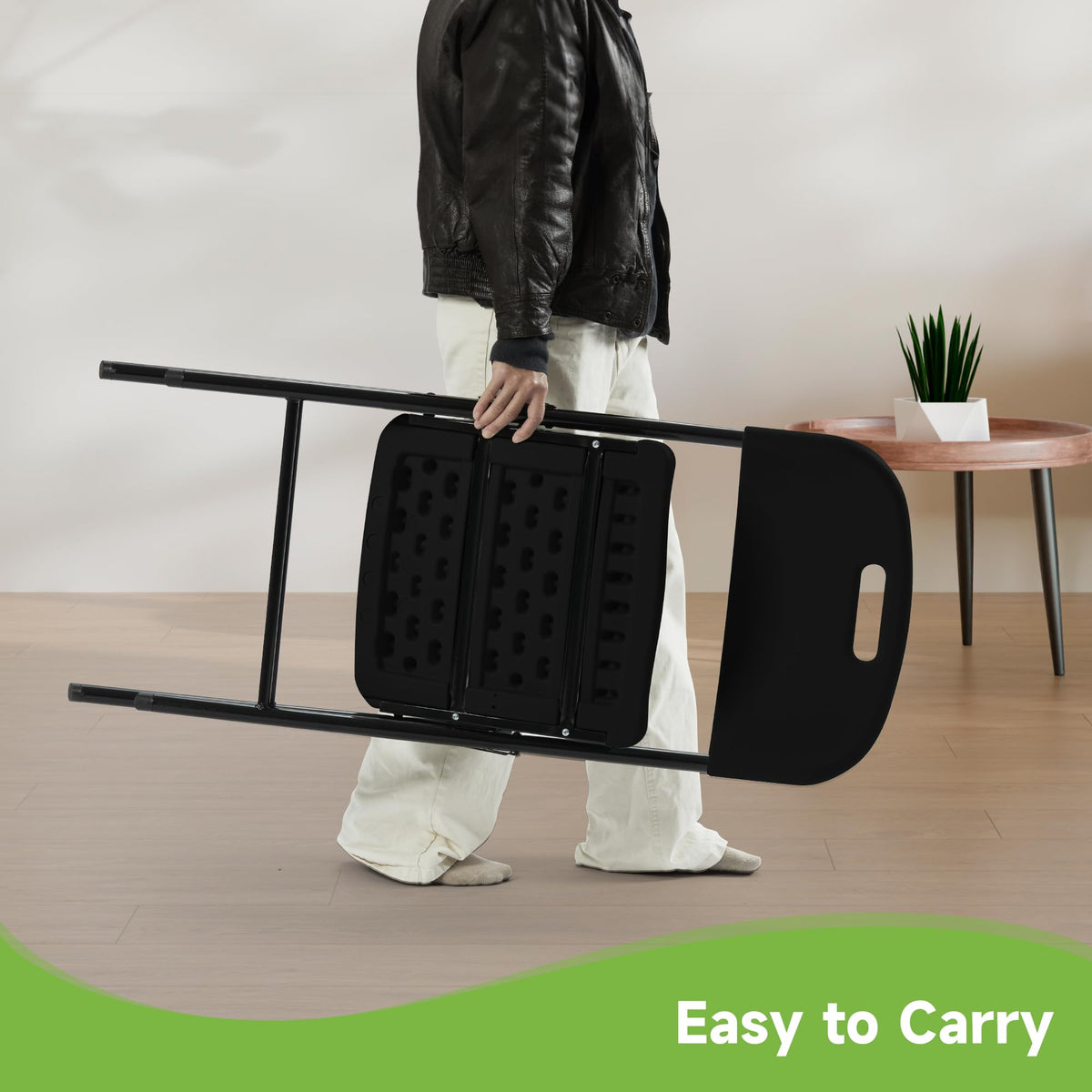 Black Plastic Folding Chair Set of 10 V8836