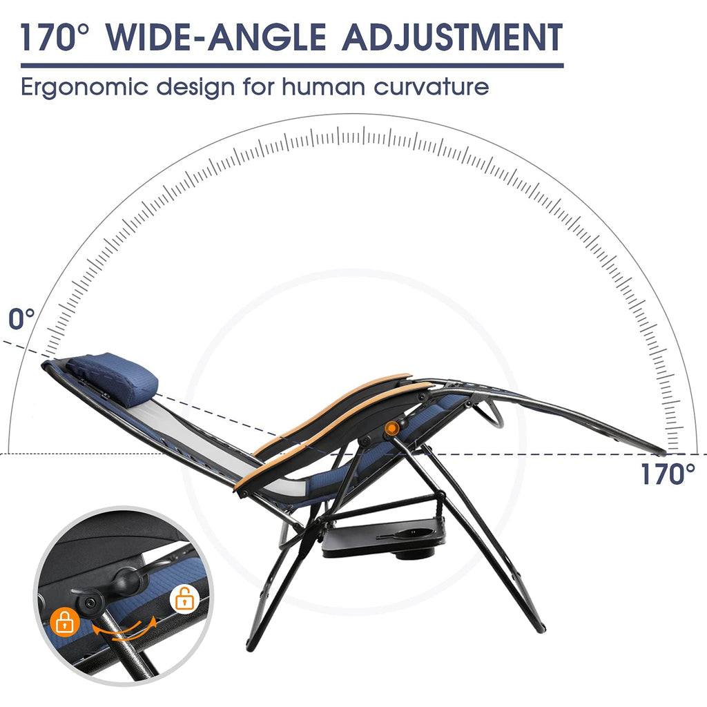 Oversized Mesh Zero Gravity Reclining Patio Chairs, 2 Pack I5719