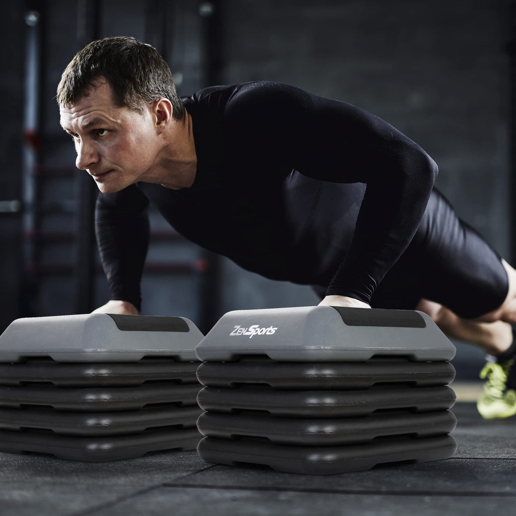 Height Adjustable Step Aerobic Platform with 4 Risers C5350