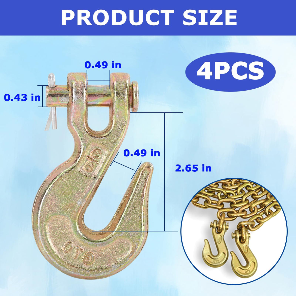 3/8" Heavy Duty Clevis Grab Hook H1430