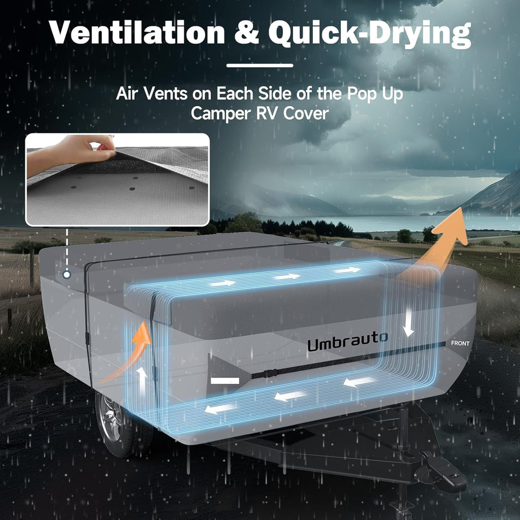 Pop Up Folding Camper Cover 7 Layers 3000mm Waterproof Polypropylene J50578