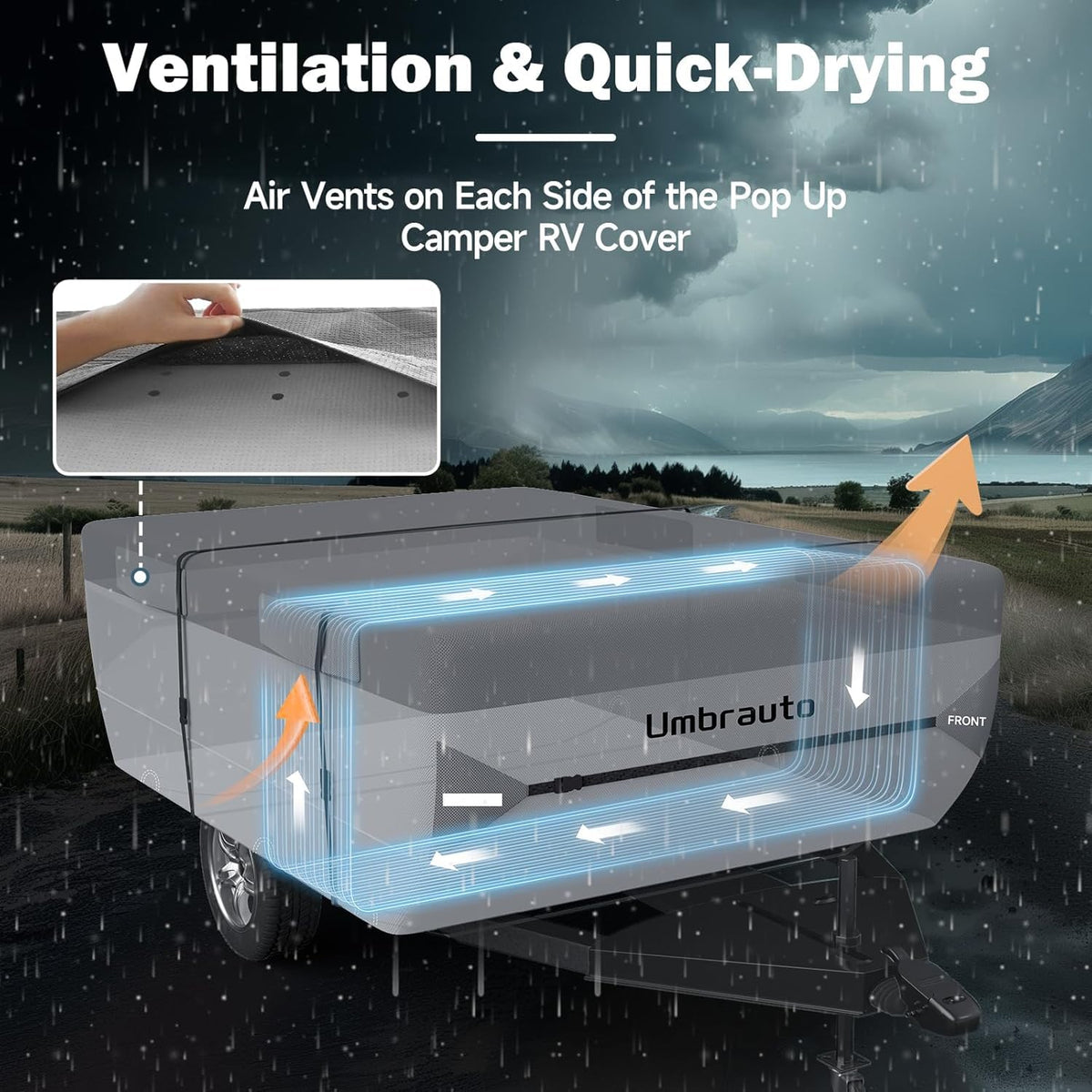 Pop Up Folding Camper Cover 7 Layers 3000mm Waterproof Polypropylene J50578
