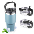 20oz Stainless Steel Insulated Tumbler with Handle and Flip Straw Lid Y6535