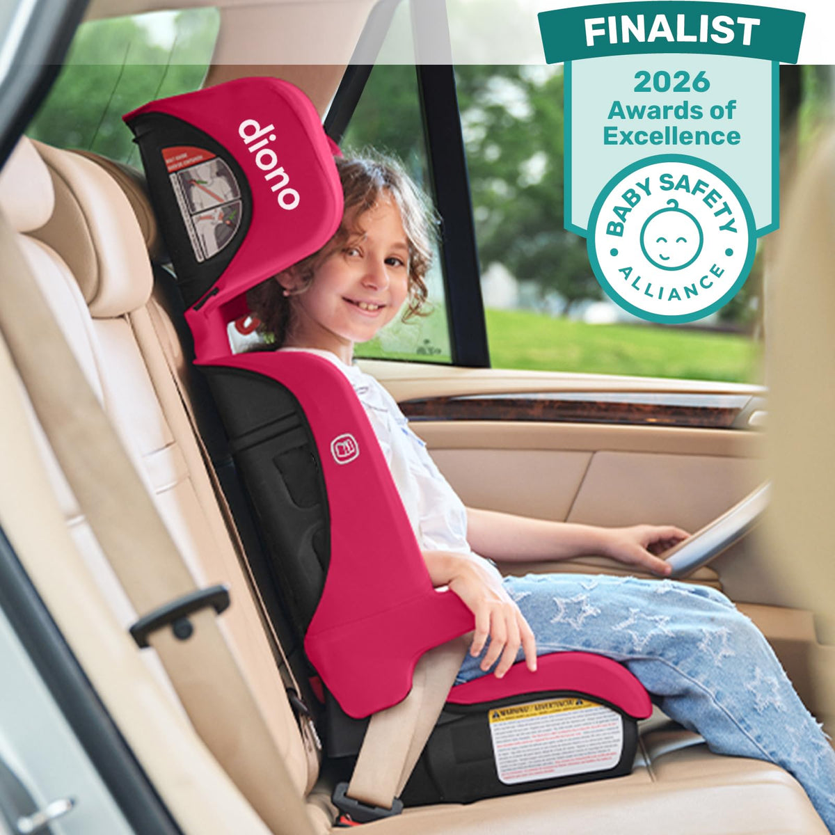 Pink Foldable High Back Booster Seat M73120