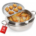 11-Inch Stainless Steel Deep Fryer Pot with Oil Thermometer M28886