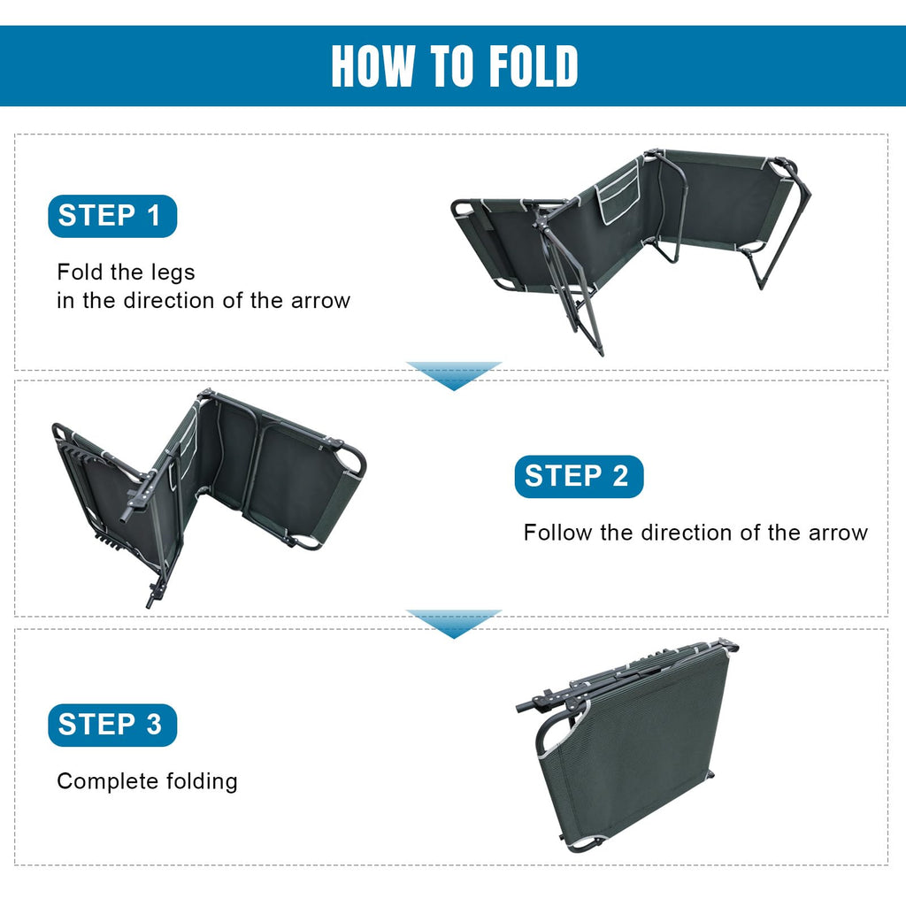 5-Position Folding Camping Cot with Mattress R8390
