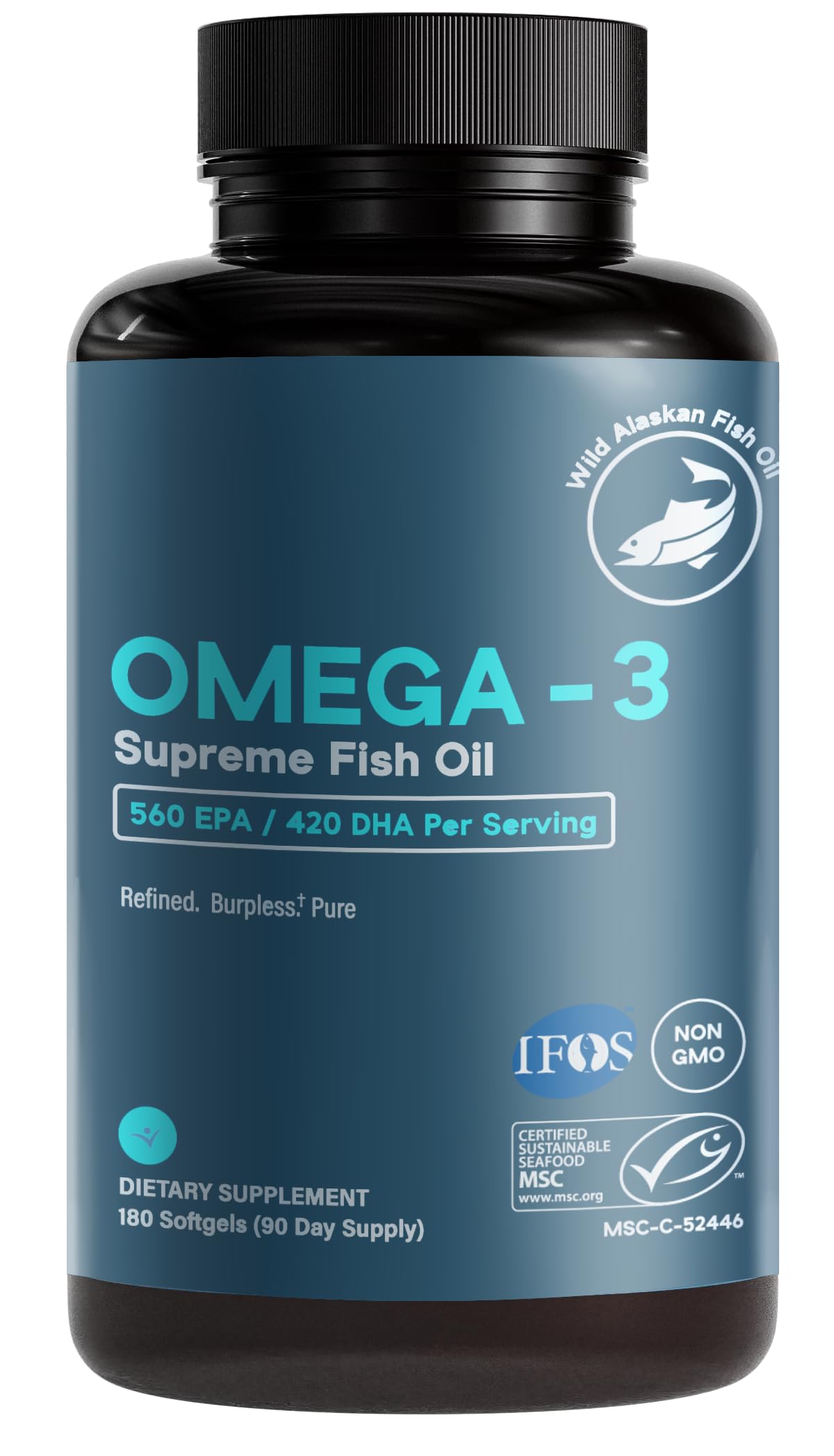 1400 mg Wild Alaskan Fish Oil 180 Softgels K648556