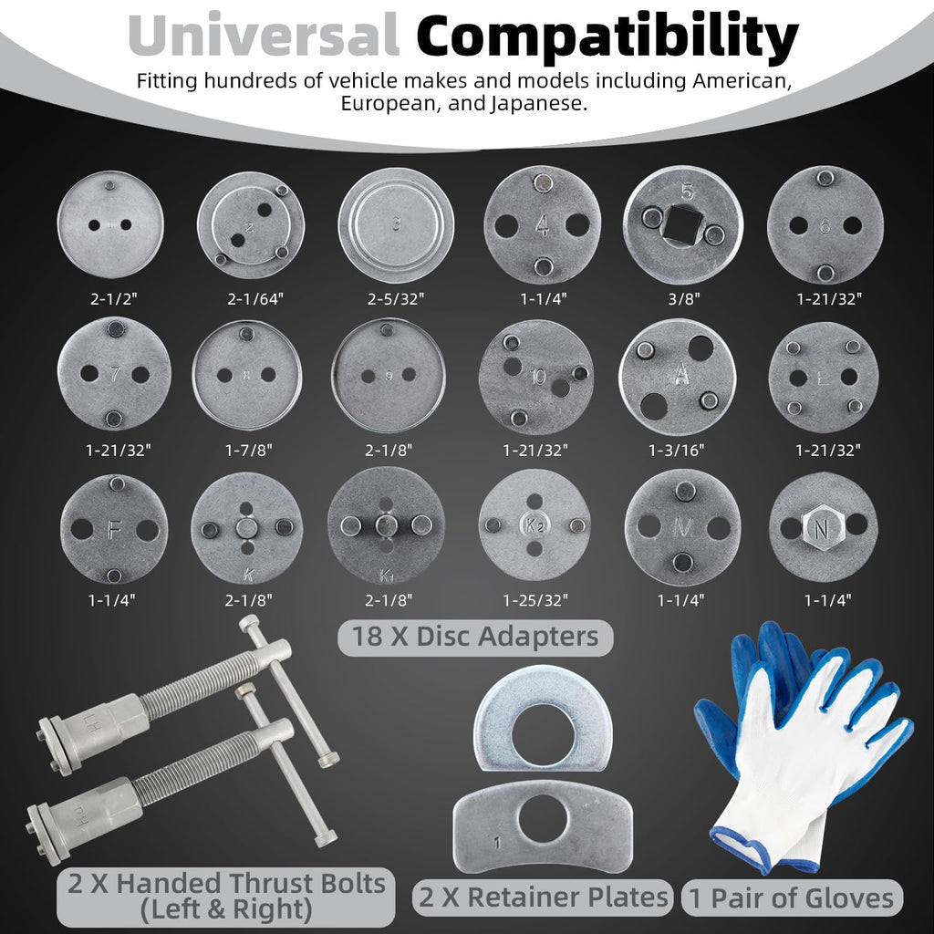24pcs Disc Brake Caliper Compression Tool Kit L51610