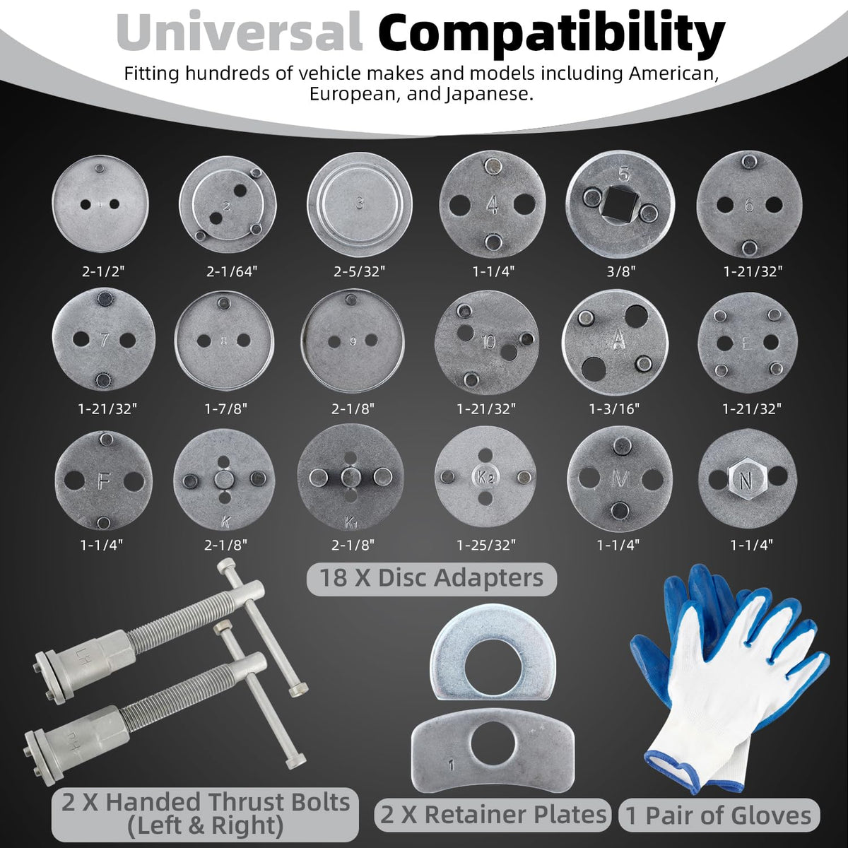 24pcs Disc Brake Caliper Compression Tool Kit L51610