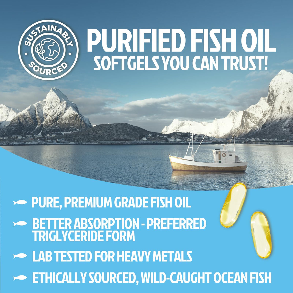 Omega 3 Fish Oil 2400mg Softgels R74200