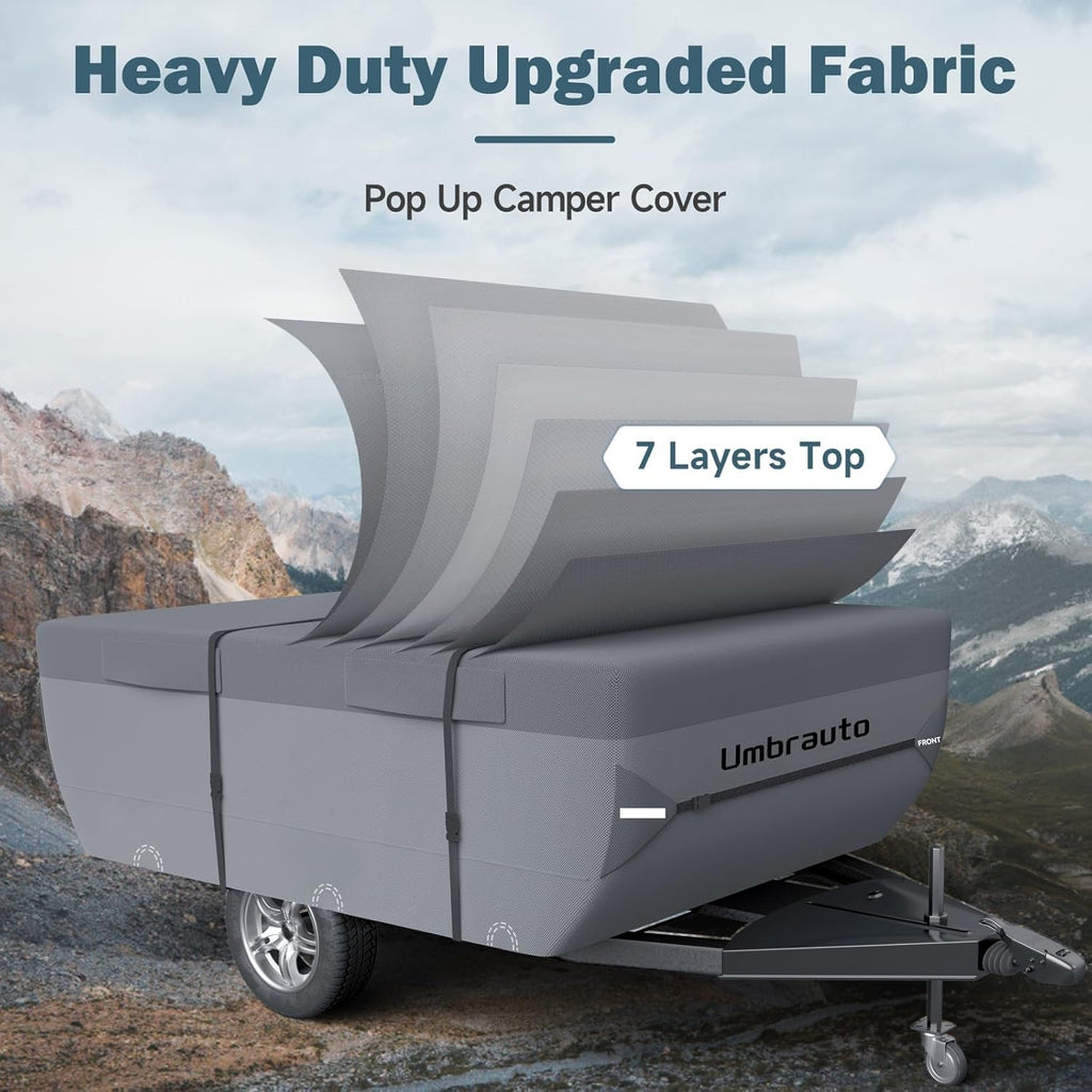 Pop Up Folding Camper Cover 7 Layers 3000mm Waterproof Polypropylene J50578