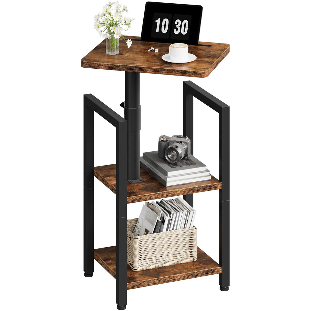 360° Swivel 3-Tier Side Table with Storage A7832