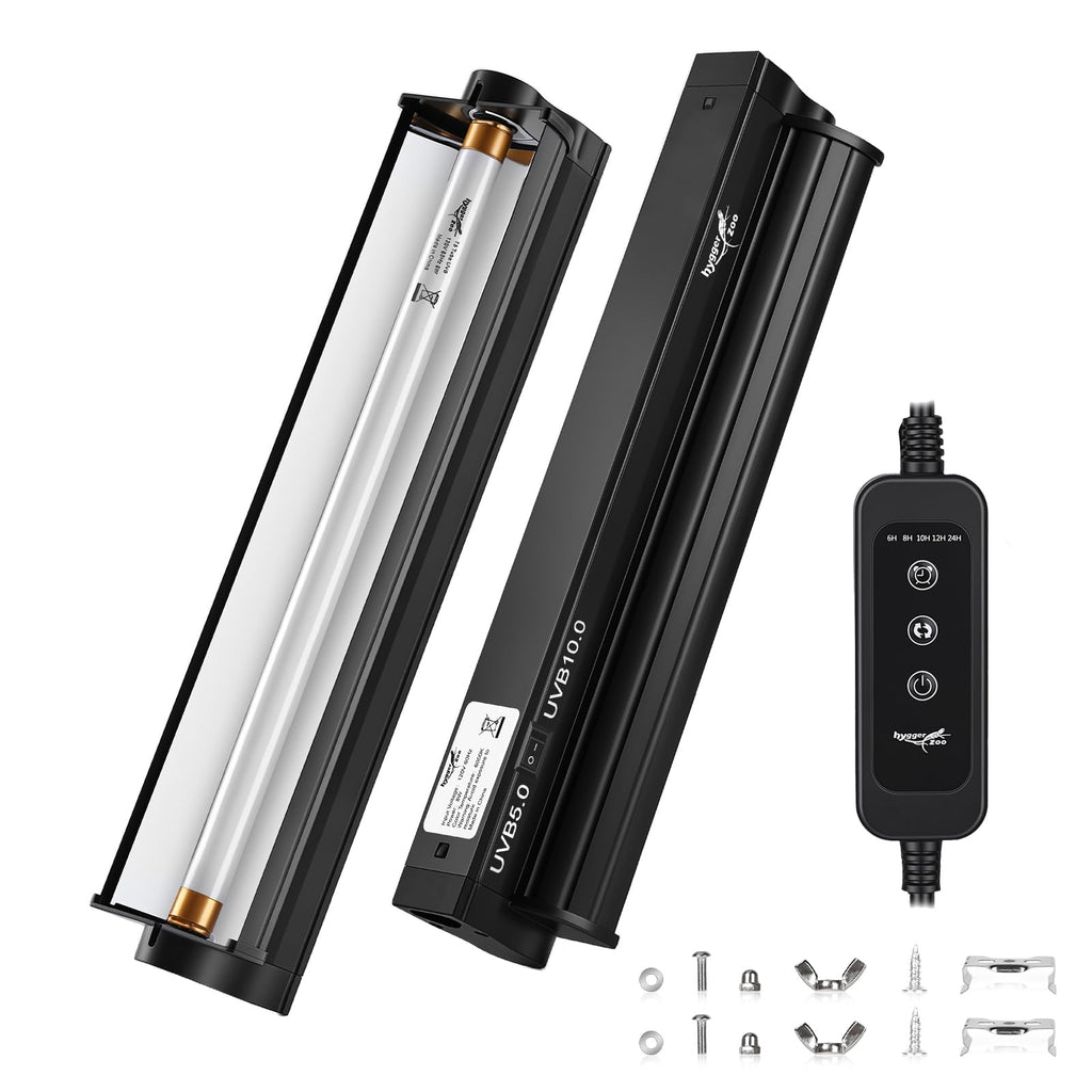 12Inch T5 UVB Reptile Light Fixture Combo Kit with Cycle Timer J535