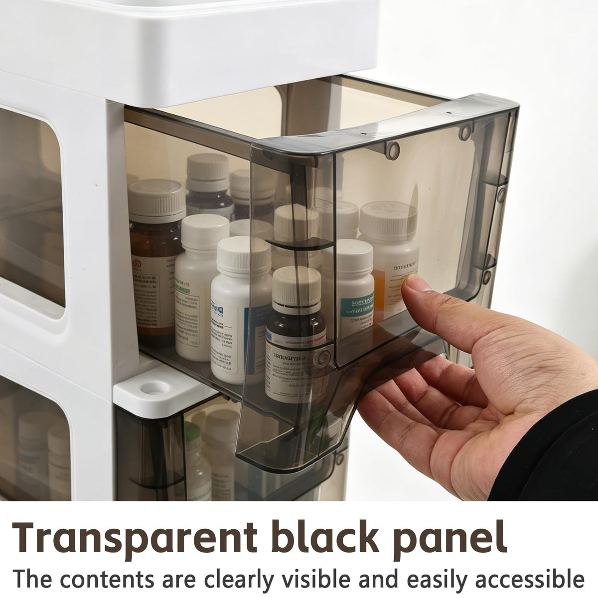 3 Drawer Narrow Plastic Storage Cart with Wheels U410651