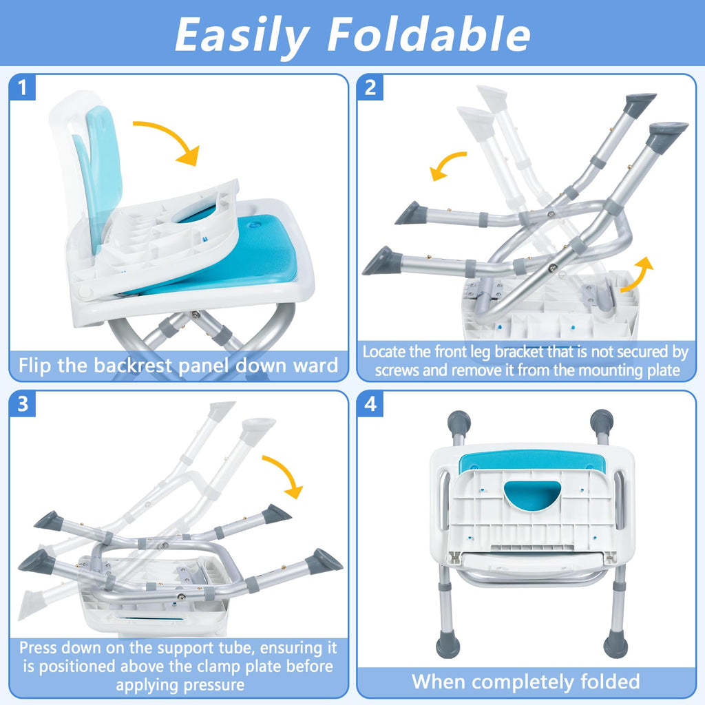 Folding Shower Chair with EVA Padded Seat B586098
